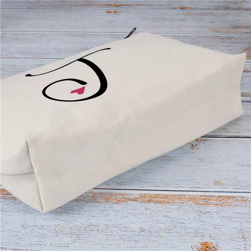 Monogram Travel Makeup Bag Roomy Cosmetic Bag With Zipper