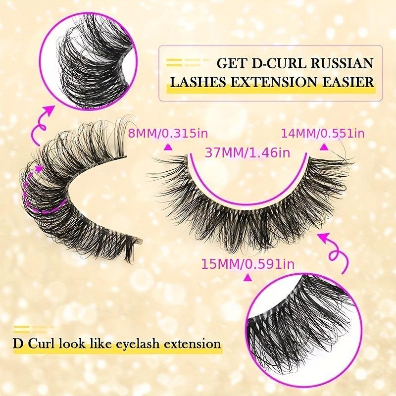 10 Pairs Fluffy Wispy Curly Natural Volume Thick Faux Mink Lashes for Women