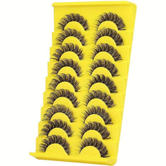 10 Pairs Fluffy Wispy Curly Natural Volume Thick Faux Mink Lashes for Women