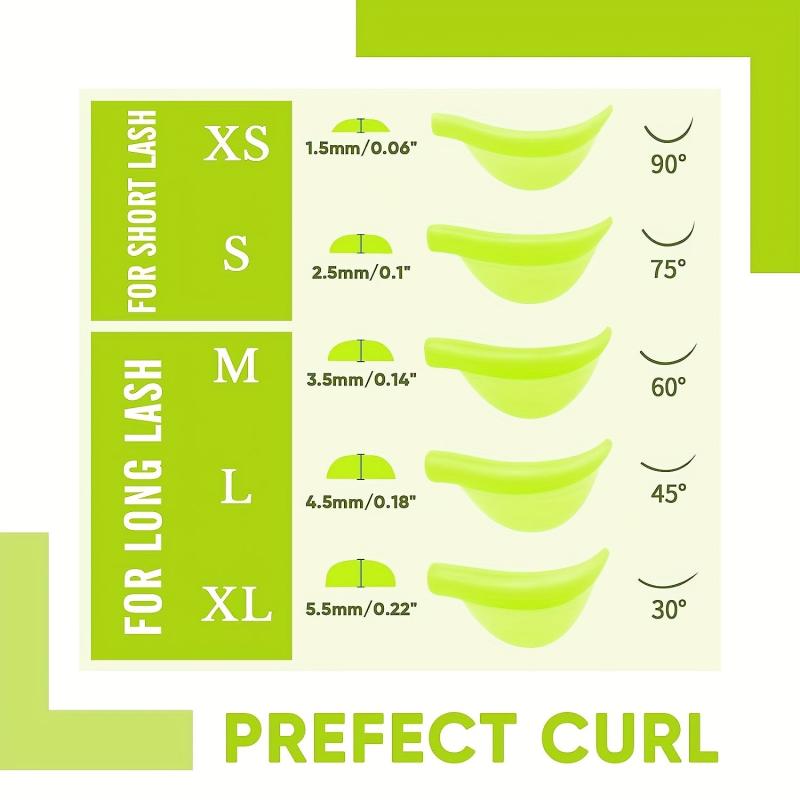 5 Pairs Silicone Eyelash Pads Rods for Lash Lift Eyelash Perming Curler