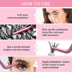 200Pcs 10D 20D Cluster Lashes D Curling Eyelash Extension
