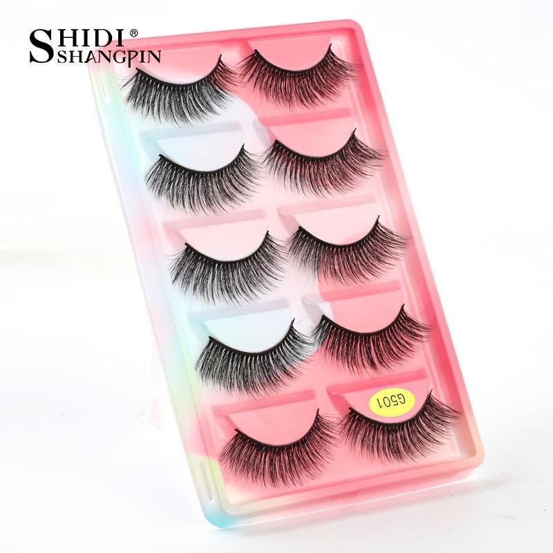 5 Pairs Natural Looking Faux Mink Lashes for Instant Glam