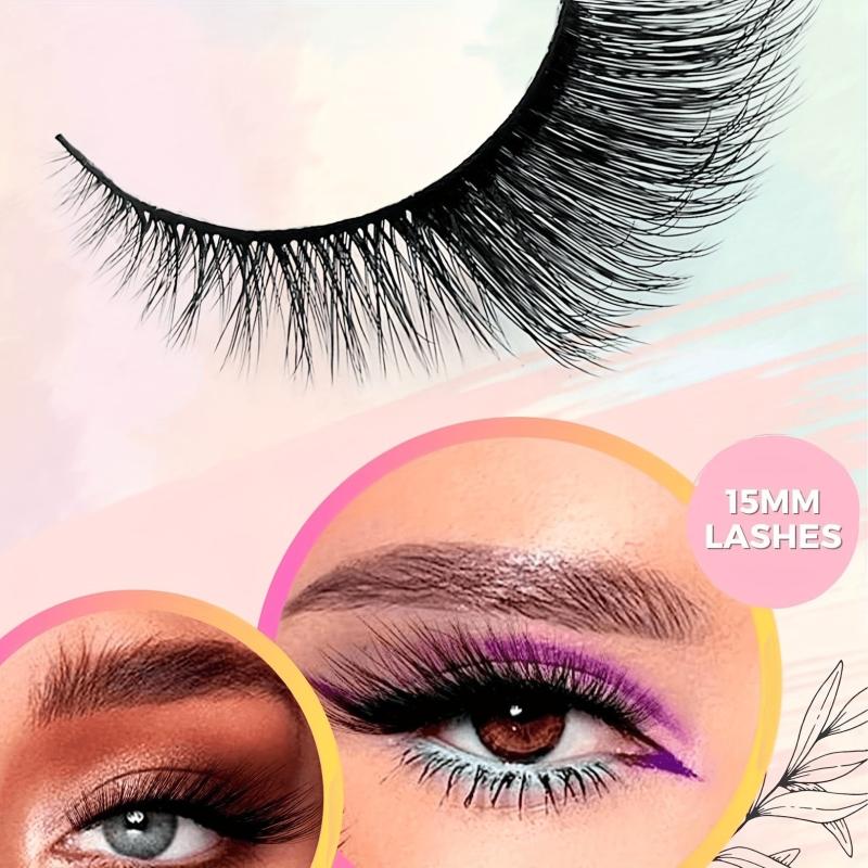 5 Pairs Cat Eye False Eyelashes C D Curling Lengthening Makeup Tool