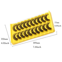 10 Pairs Natural Synthetic Fiber False Eyelashes