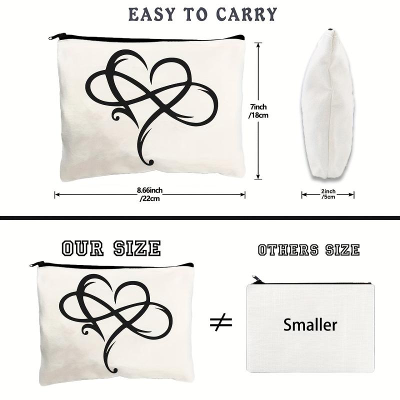 Heart Shaped Print Cosmetic Bag Makeup Bags Travel Essential