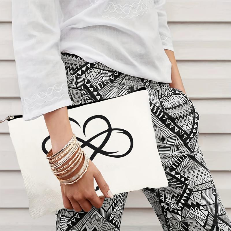 Heart Shaped Print Cosmetic Bag Makeup Bags Travel Essential