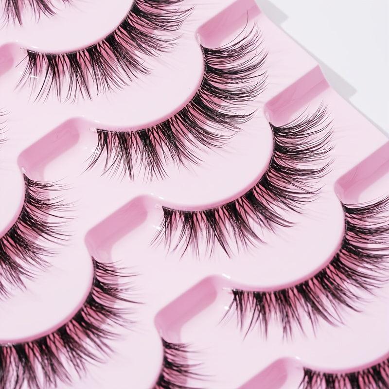 Cat Eye Lashes Winged End Eyelashes - Natural Wispy Long Crisscross Extension