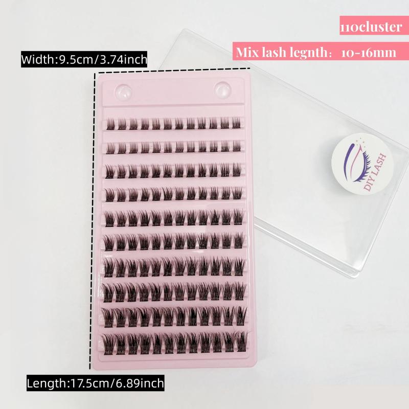 110pcs Cluster Eyelashes D Curling Wispy Lashes Mink Hair Fluff