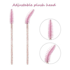 Eyelash Brushes 50pcs Crystal Handle Makeup Brush for Women's Gift