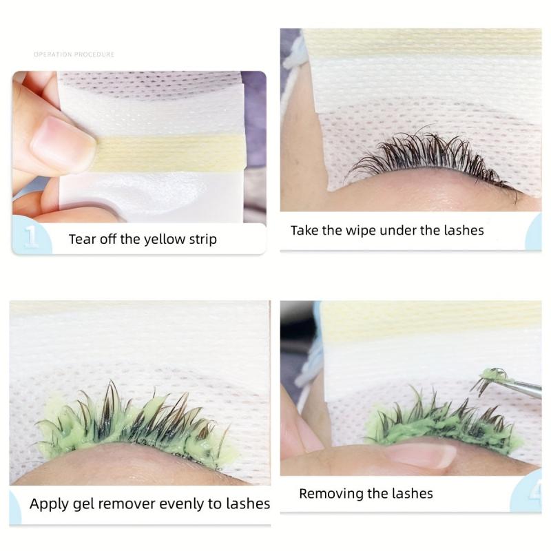 40 PCS Eyelash Extension Glue Cleaning Wipes Nail Polish Remover Lint Nail Wipes