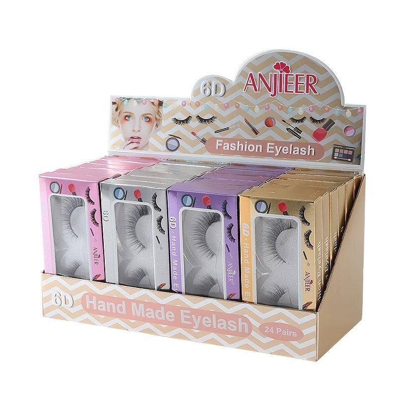 24 Pairs Natural Thick 3D Mink Eyelashes for Long Lasting Natural Look