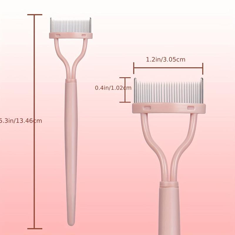 Pink Metal Eyelash Comb and Separator Tool for Women