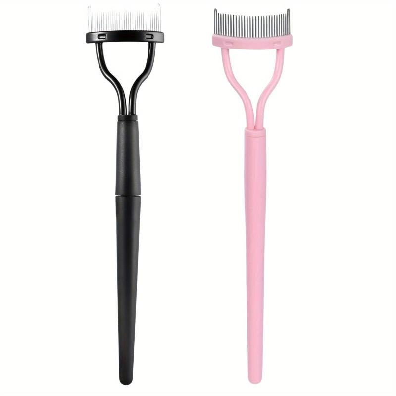 Pink Metal Eyelash Comb and Separator Tool for Women