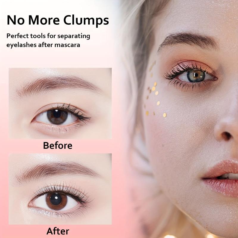 Pink Metal Eyelash Comb and Separator Tool for Women
