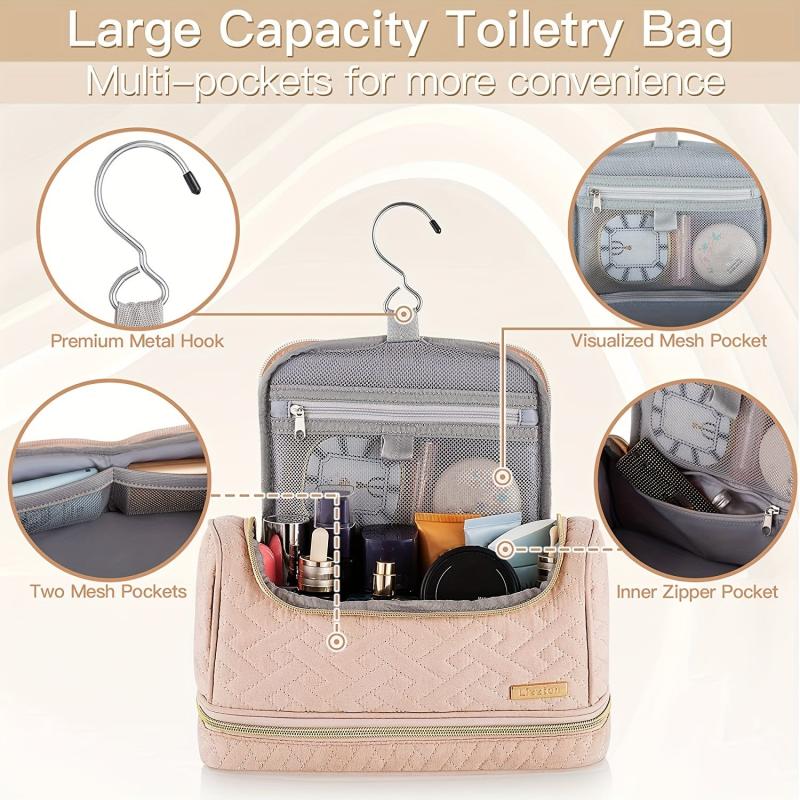 Large Hanging Toiletry Bag for Women and Men, Water-Resistant Travel Organizer