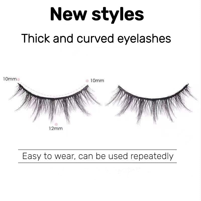 Natural Slender False Eyelashes Reusable Wispy Extension Makeup Tool