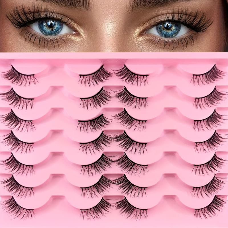 14 Pairs Half Eye False Eyelashes Cat Eye Soft Fluffy Curling Faux Min