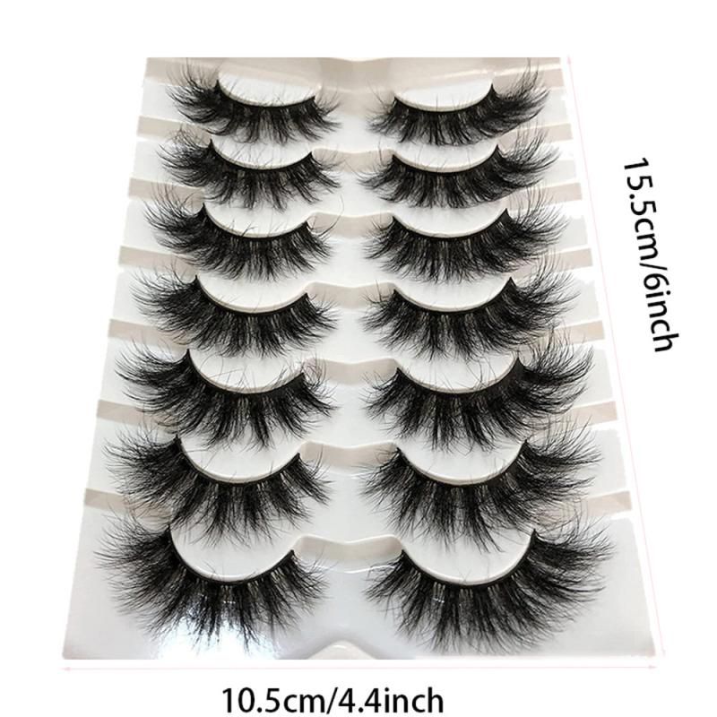 7 Pairs Faux Mink Lashes Volume Dramatic Cat Eye Wispy Pack