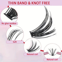 280 Pcs Cluster Lashes DIY Individual Lashes D Curling Fluffy False Eyelashes