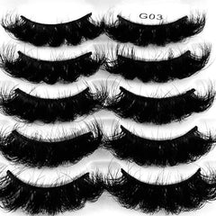 5 Pairs 3D Fluffy False Eyelashes for Dramatic Makeup