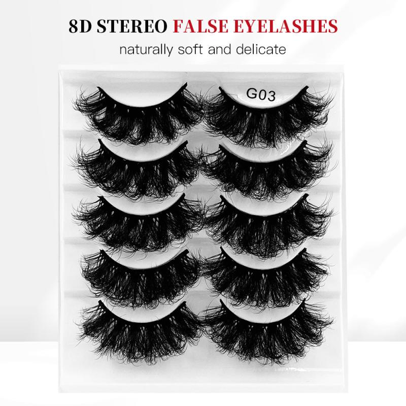 5 Pairs 3D Fluffy False Eyelashes for Dramatic Makeup