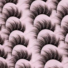 14 Pairs 3D Faux Mink Lashes Fluffy Soft Wispy Natural False Eyelashes