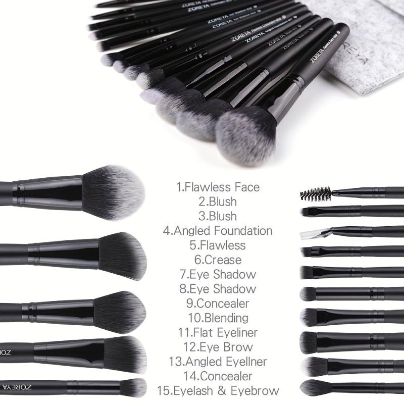 15pcs Makeup Brushes Set for Powder Eyebrow Foundation Blush