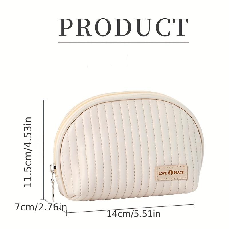 Semicircle Zipper Makeup Bag for Women Purse Travel Toiletry Bag