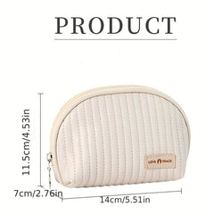 Semicircle Zipper Makeup Bag for Women Purse Travel Toiletry Bag