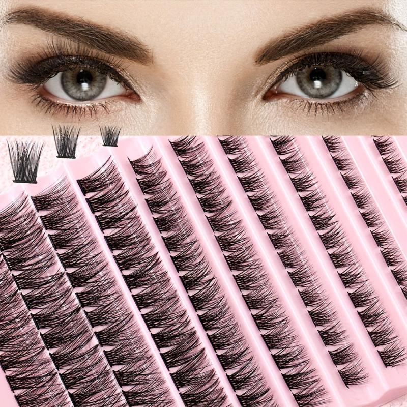 DIY Eyelash Extensions Kit Clusters Lashes Natural Thick Curly Volume Wispy Clus