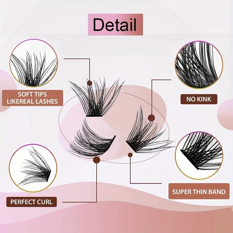 120pcs 8-16mm D Curl Cluster Lashes Individual Lashes Soft & Natural False Eyela
