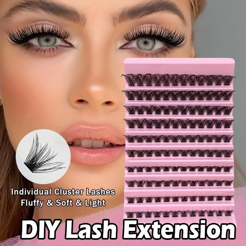 120pcs 8-16mm D Curl Cluster Lashes Individual Lashes Soft & Natural False Eyela
