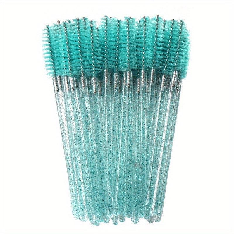 50pcs Crystal Eyelash Brush Mascara Wand for Extensions and Grooming