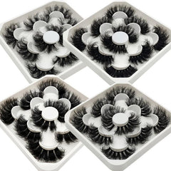 9D Fluffy Faux Mink Lashes Natural Wispy Style 20mm - Makeup and False Eyelashes