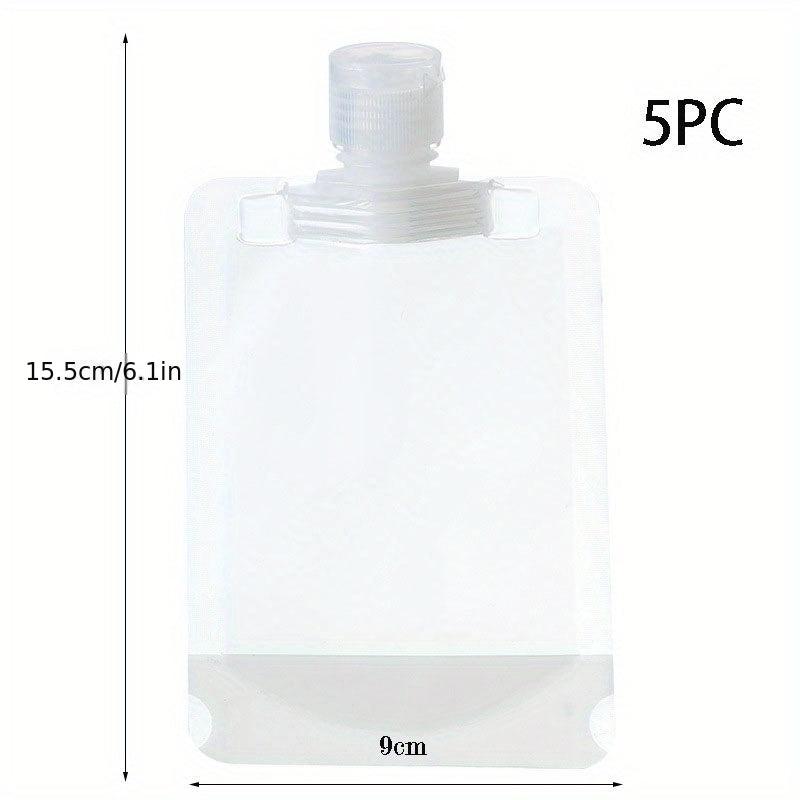 5pcs Makeup Packing Bags Travel Size Refillable Squeeze Pouch