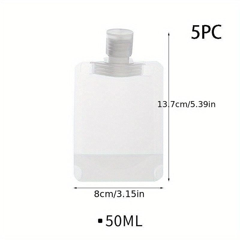 5pcs Makeup Packing Bags Travel Size Refillable Squeeze Pouch