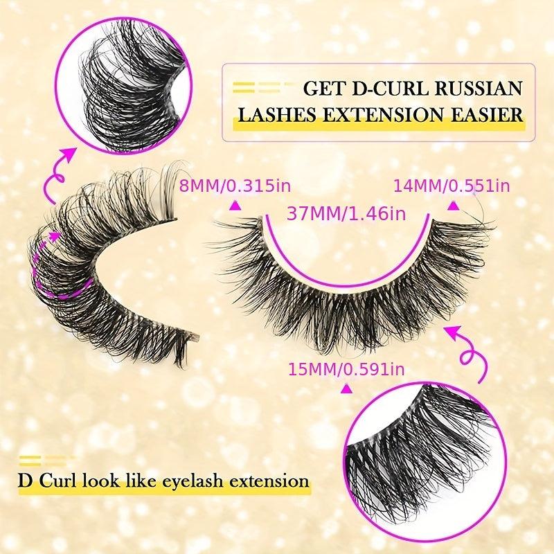10 Pairs Faux Mink False Eyelashes Fluffy Thick Natural Curly Lashes