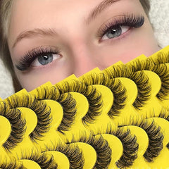 10 Pairs Faux Mink False Eyelashes Fluffy Thick Natural Curly Lashes