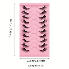 10 Pairs Fox Eye Lashes Winged End Manga Style Eyelashes
