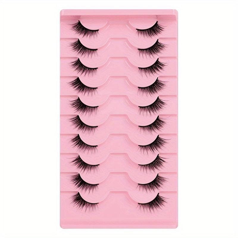 10 Pairs Fox Eye Lashes Winged End Manga Style Eyelashes