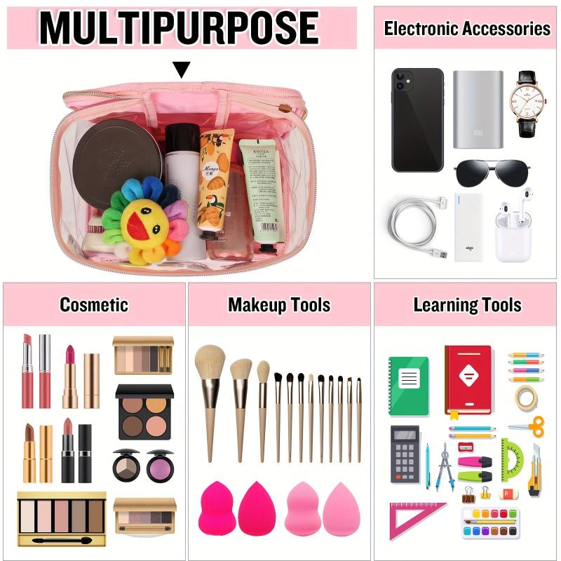 Chenille Letter Bag Makeup Cases Nylon Bag with Zipper