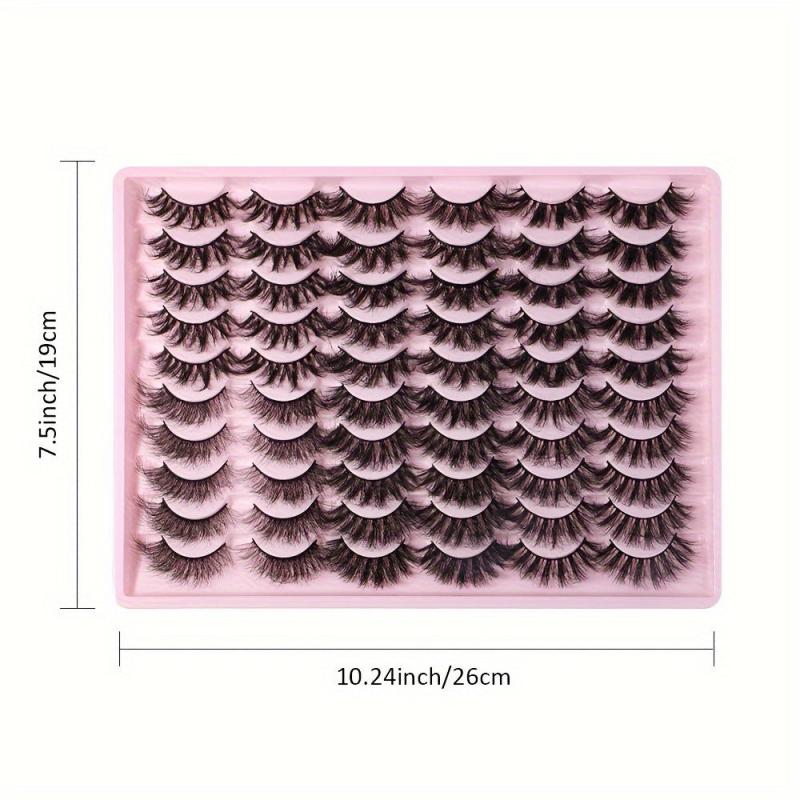 30 pairs Faux Mink Lashes Wispy Natural Look for Dramatic Eyelashes Extension