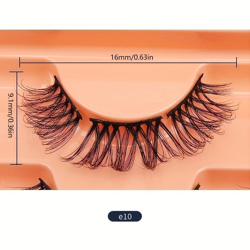 7 Pairs Segmented Eyelashes Chemical Fiber Material Natural Long Reusable