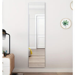 Adhesive Wall Mirror Tiles for Bedroom and Home Gym Full Body Reflection