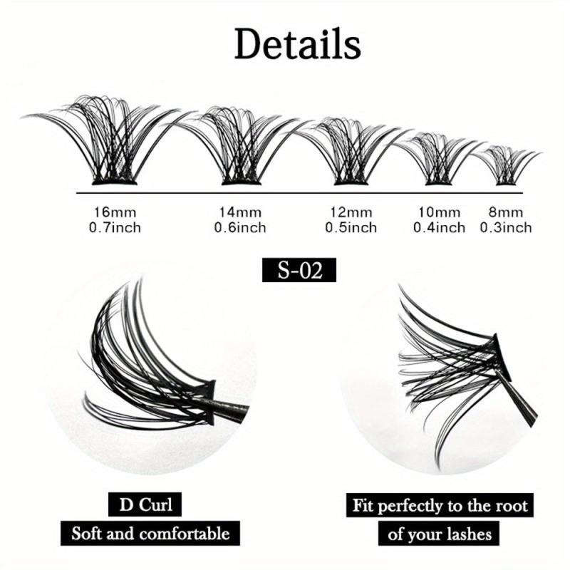 120 Cluster Segmented False Extension Eyelash DIY Natural Individual Lash