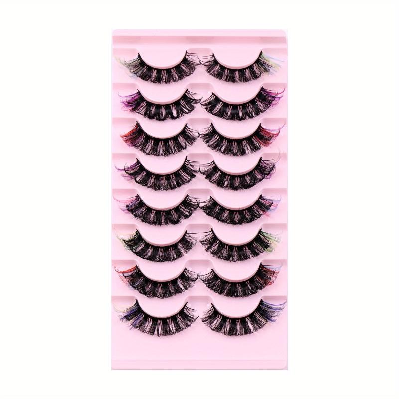 Colored False Eyelashes D Curl Mink Lashes Natural Look Fluffy Eyelashes