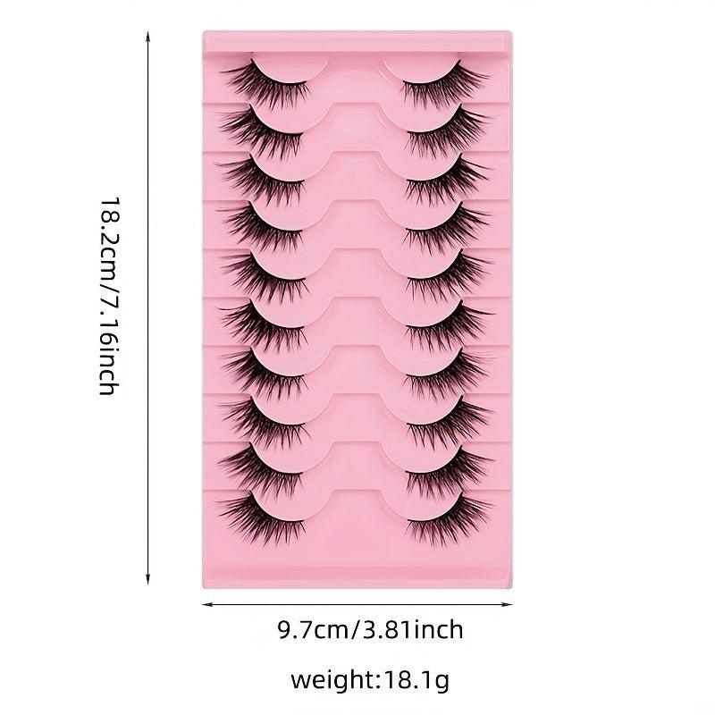 10 Pairs Fox Eye Style Natural False Eyelashes