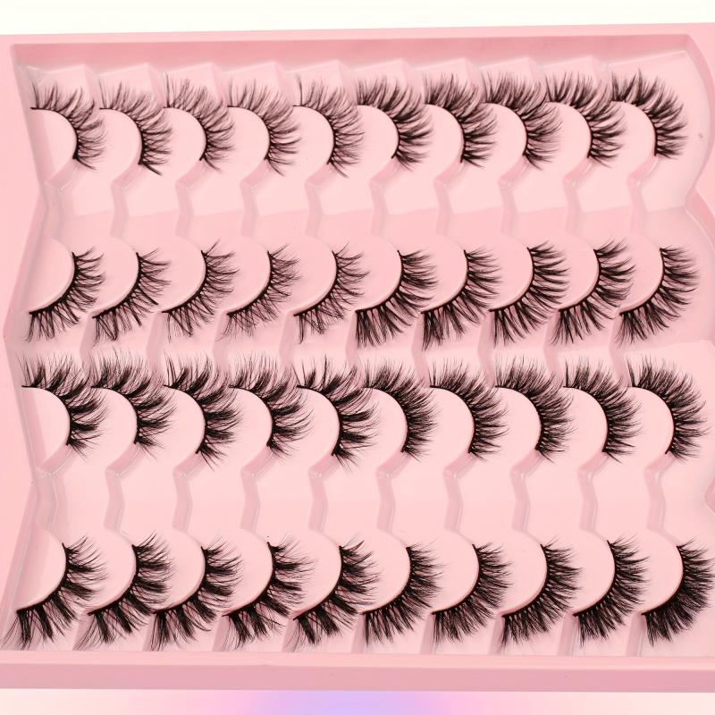 4 Styles False Eyelashes Natural Look Wispy Cat Eye Lashes 3D Fluffy Half Lashes