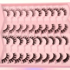 4 Styles False Eyelashes Natural Look Wispy Cat Eye Lashes 3D Fluffy Half Lashes
