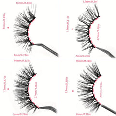 4 Styles False Eyelashes Natural Look Wispy Cat Eye Lashes 3D Fluffy Half Lashes